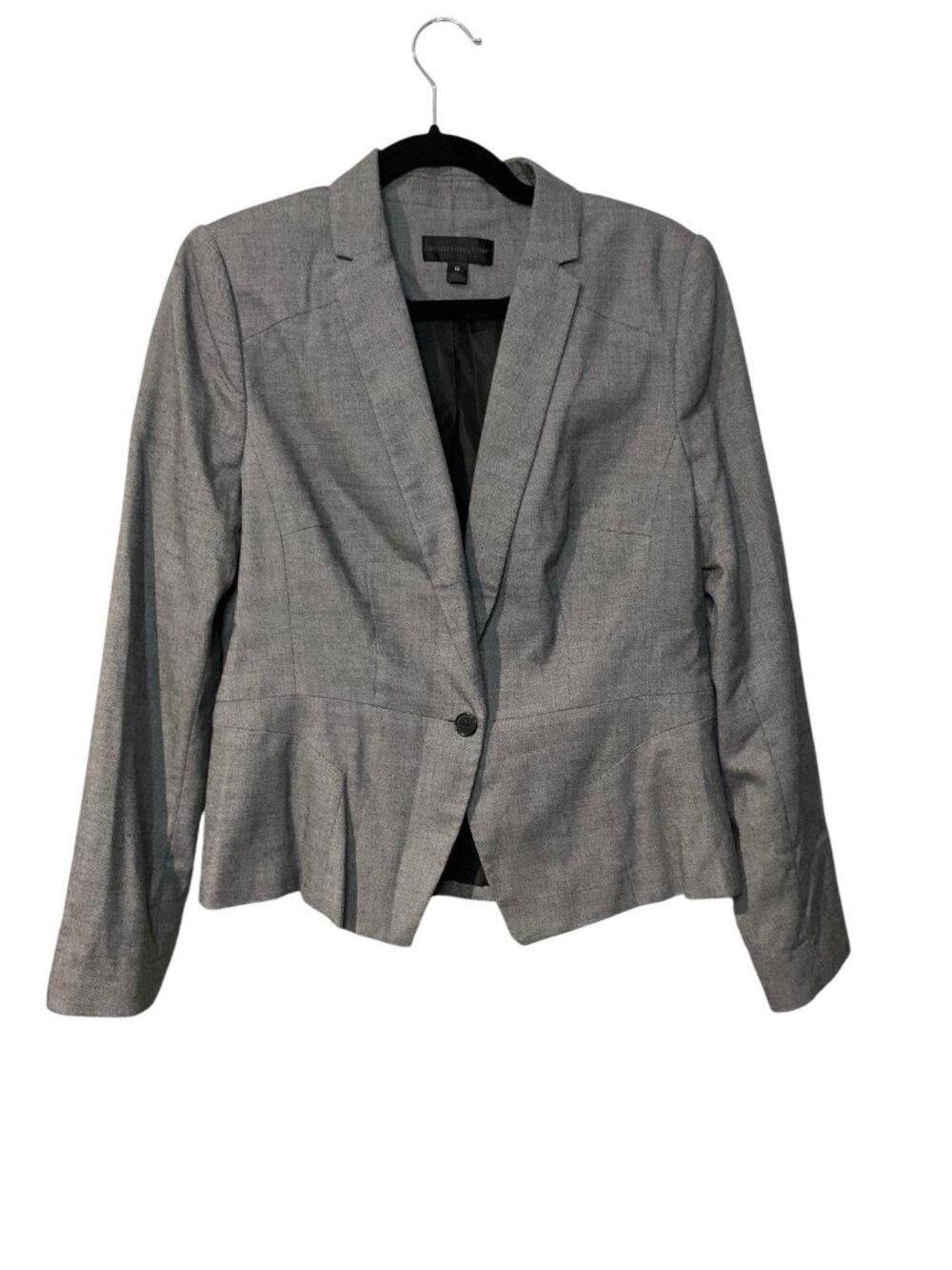Worthington Womens 12 Gray Single Button Blazer